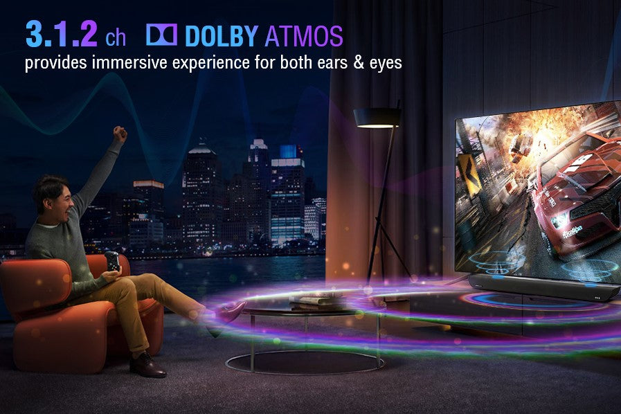 OXS S5 - Dolby Atmos® 3.1.2 Channel All-in-one Soundbar With Built-in Subwoofer & Sky Channel - OXSAUDIO Australia